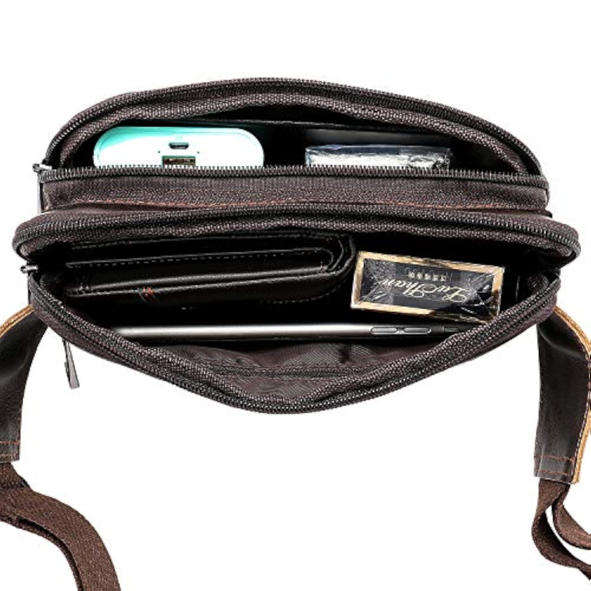 Genuine Leather Fanny Pack 4 Zipper Belt Bag